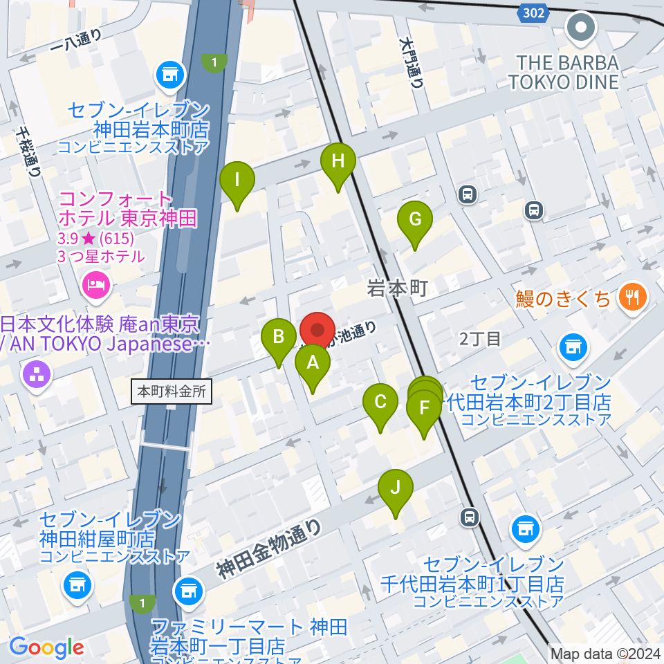 モリダイラ楽器 M's Space周辺のファミレス・ファーストフード一覧地図