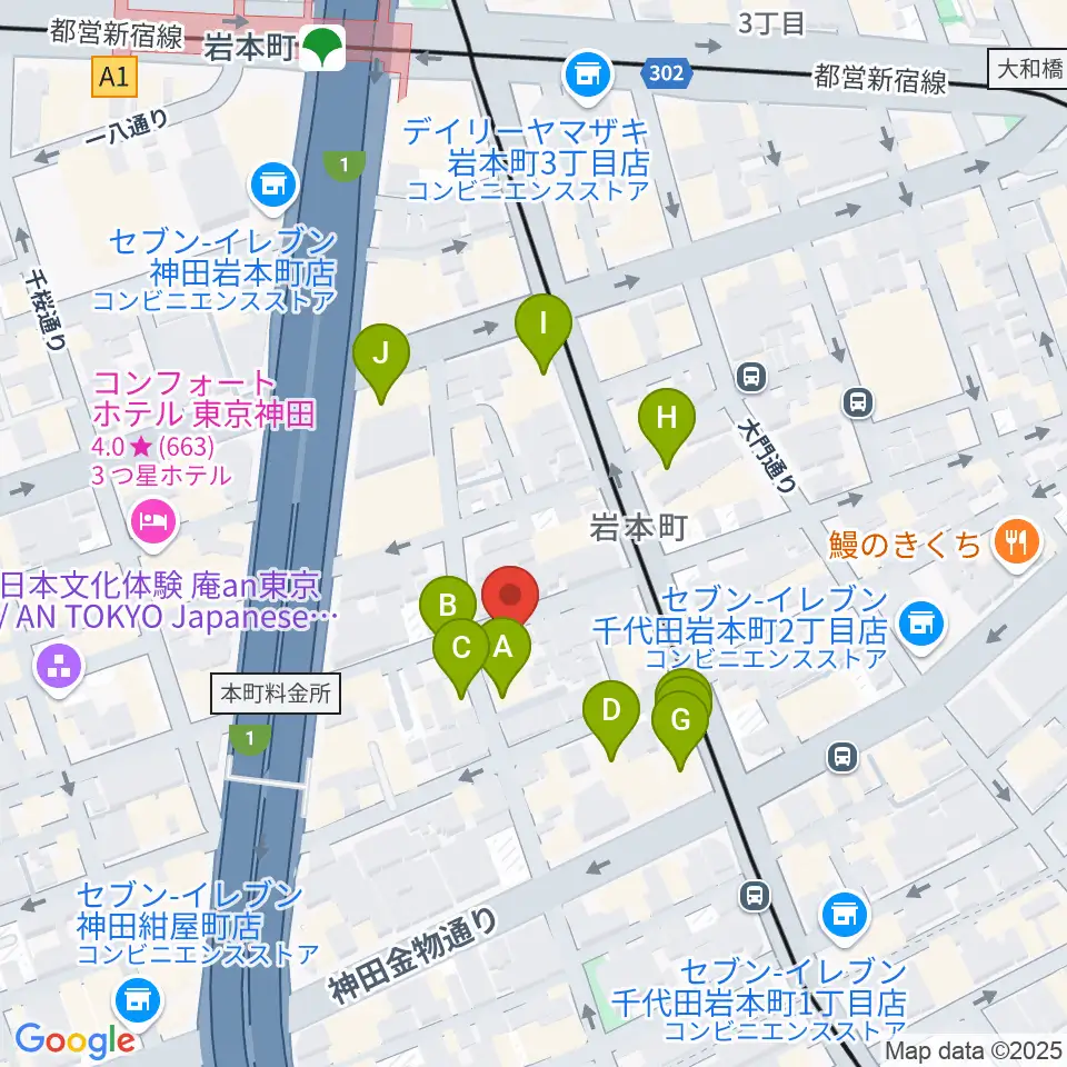 モリダイラ楽器 M's Space周辺のファミレス・ファーストフード一覧地図