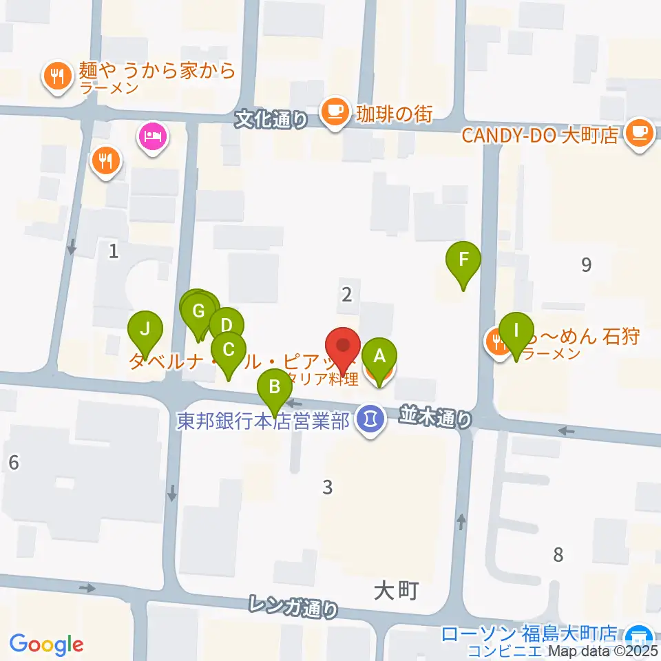 福島アウトライン周辺のファミレス・ファーストフード一覧地図