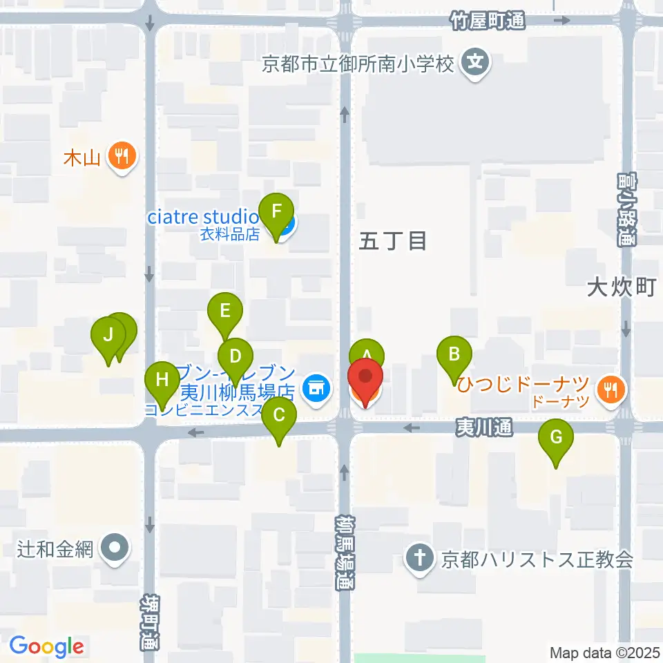 カフェ・モンタージュ周辺のファミレス・ファーストフード一覧地図
