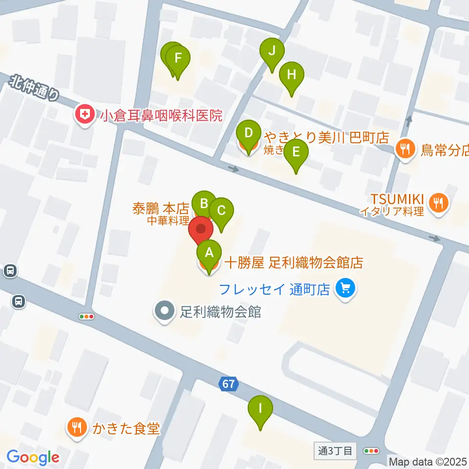 サウンド・ジムあしかが周辺のファミレス・ファーストフード一覧地図