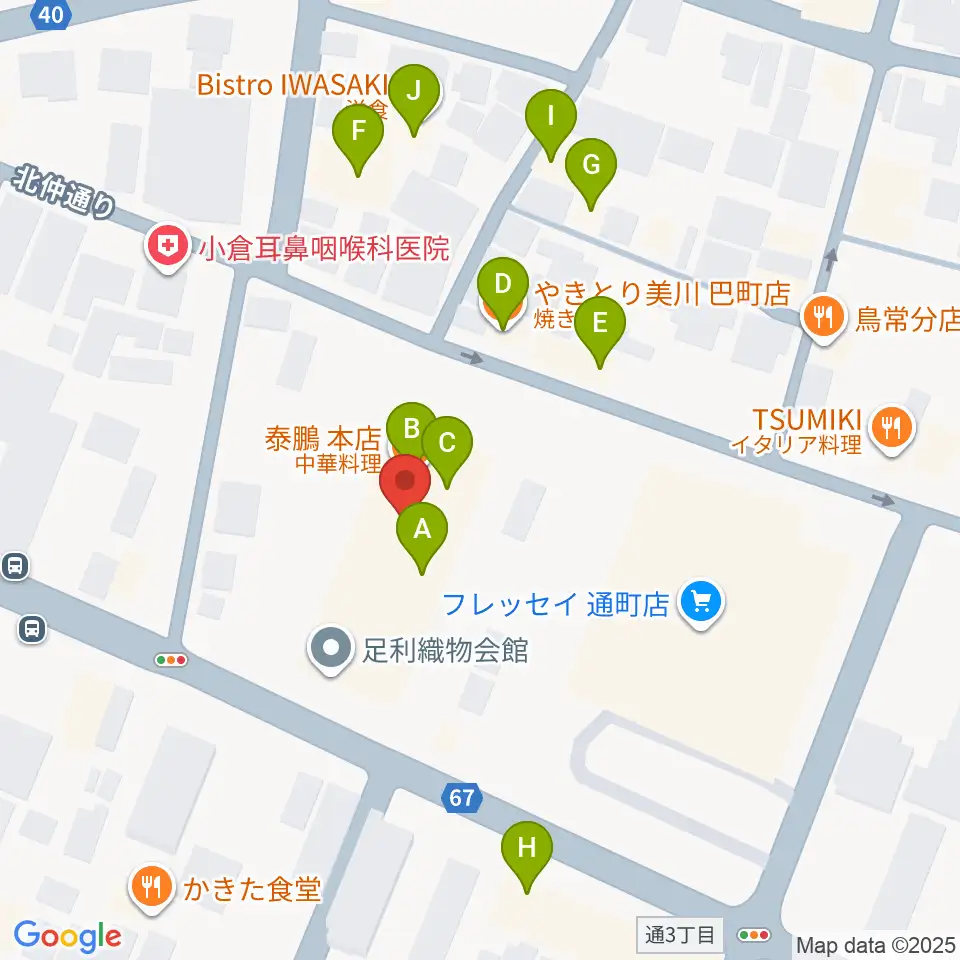 サウンド・ジムあしかが周辺のファミレス・ファーストフード一覧地図