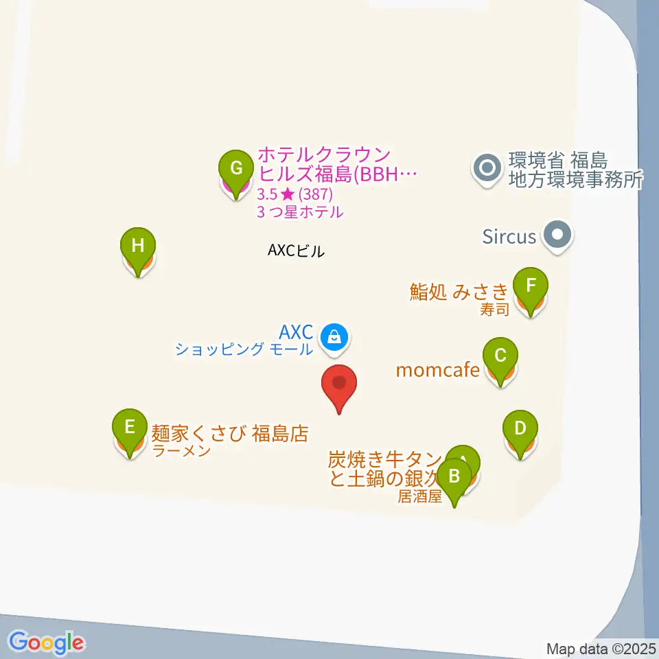 ユー・ワンミュージック周辺のファミレス・ファーストフード一覧地図
