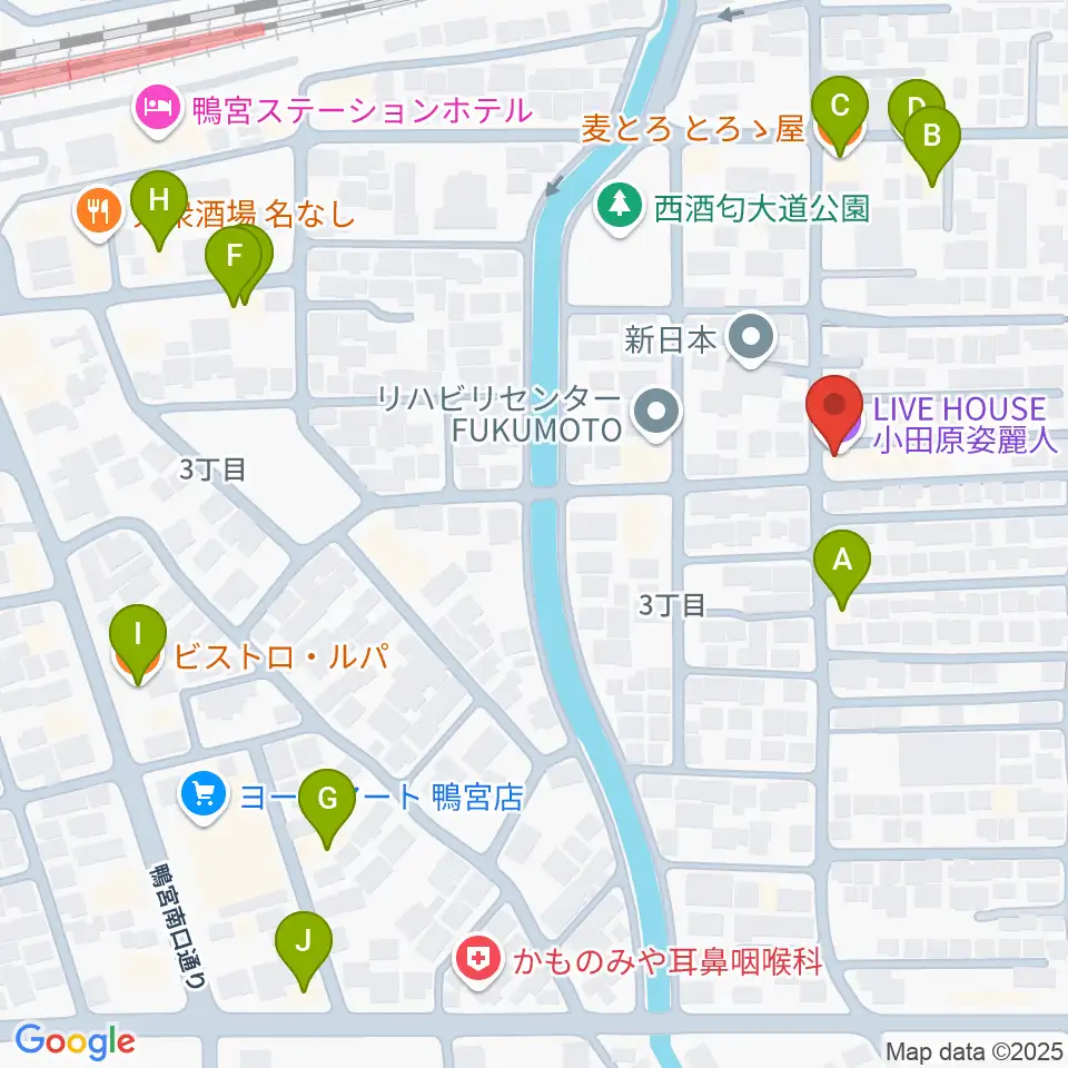 小田原姿麗人周辺のファミレス・ファーストフード一覧地図