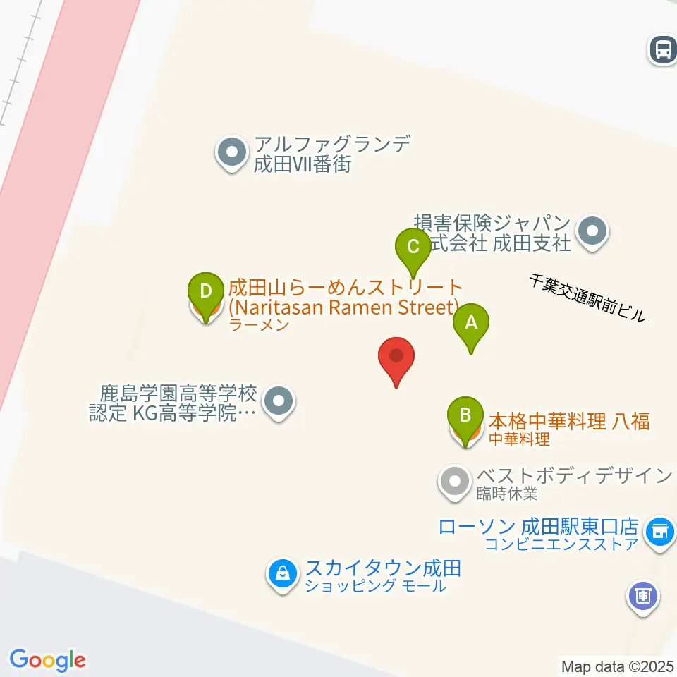 なごみの米屋スカイタウンホール周辺のファミレス・ファーストフード一覧地図
