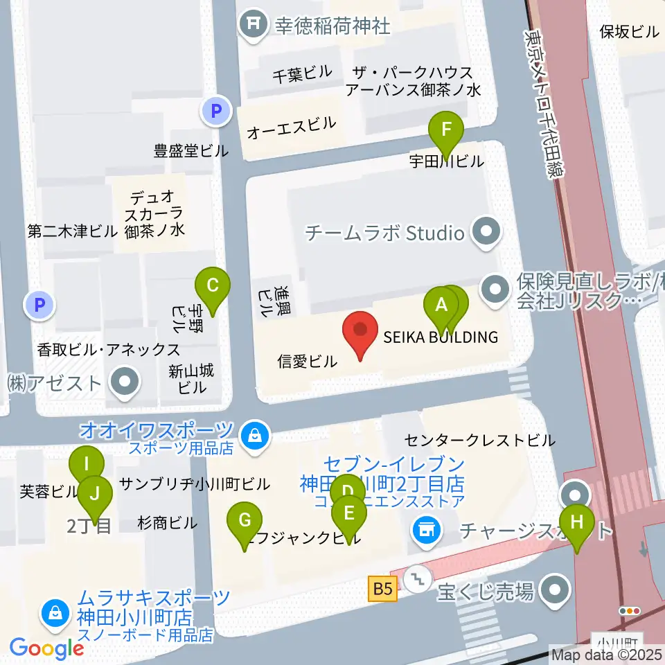 アーティファクト・ミュージックスクール周辺のファミレス・ファーストフード一覧地図
