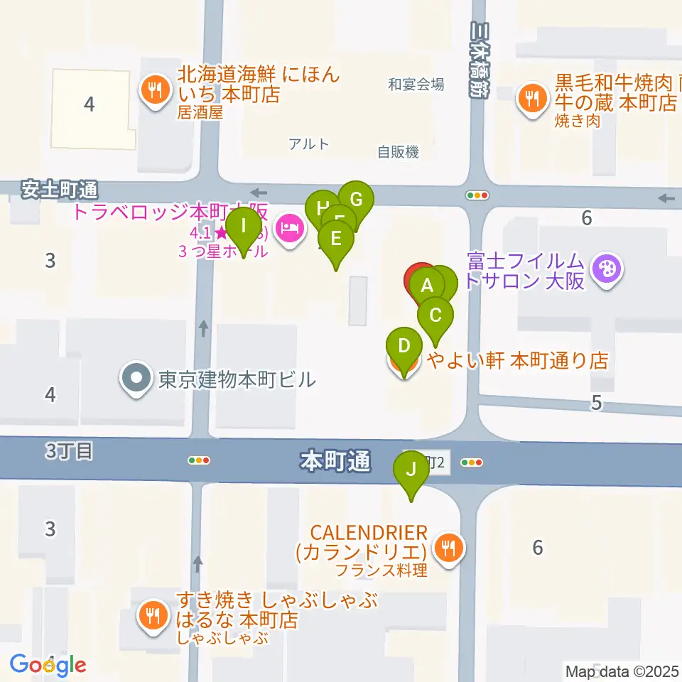 スプートニクギタースクール周辺のファミレス・ファーストフード一覧地図