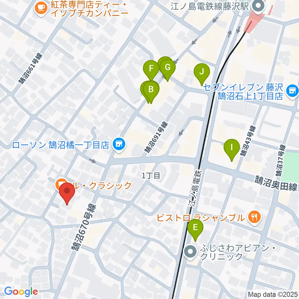 ル・クラシック周辺のファミレス・ファーストフード一覧地図