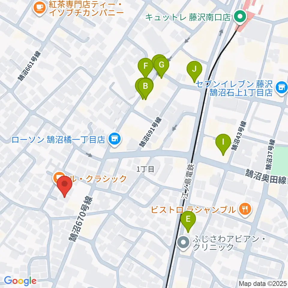 ル・クラシック周辺のファミレス・ファーストフード一覧地図