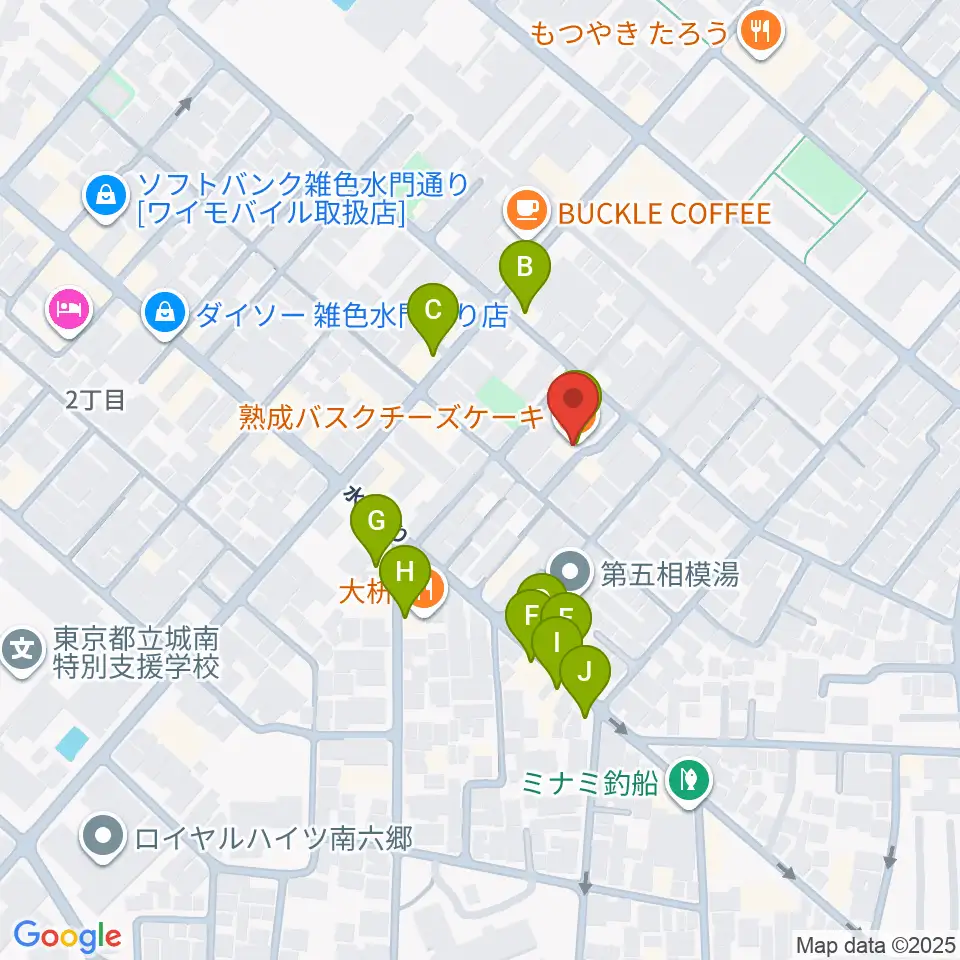 空音舎周辺のファミレス・ファーストフード一覧地図