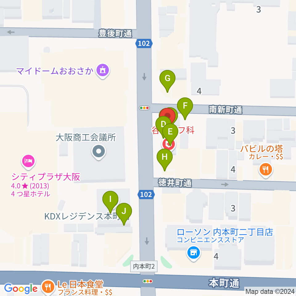 Live bar Teasin'周辺のファミレス・ファーストフード一覧地図