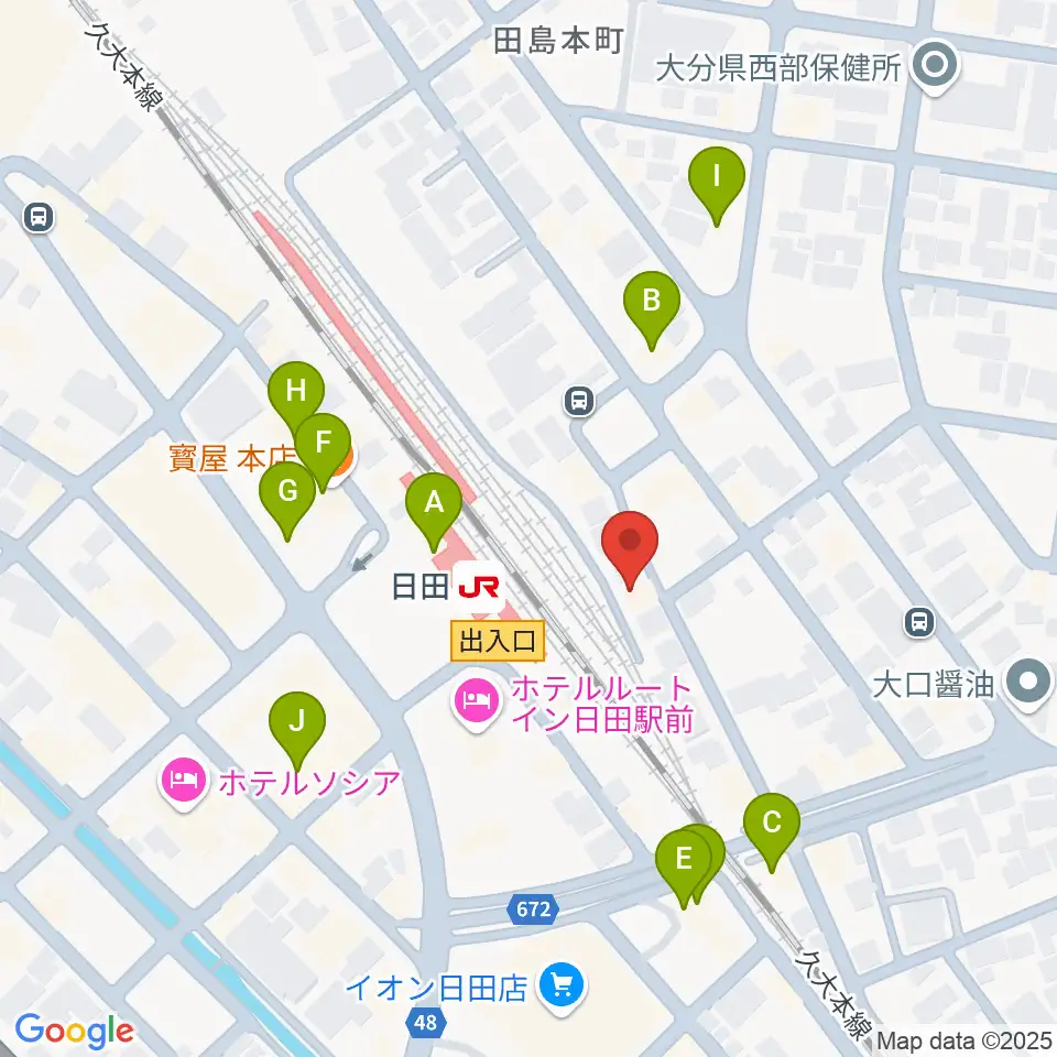 有限会社 大石楽器店周辺のファミレス・ファーストフード一覧地図