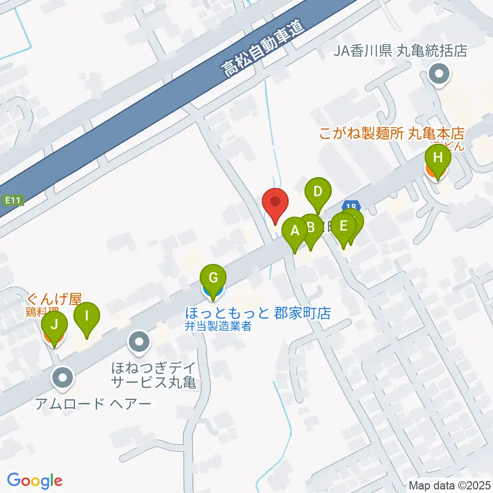 オオサカヤ 丸亀郡家店周辺のファミレス・ファーストフード一覧地図