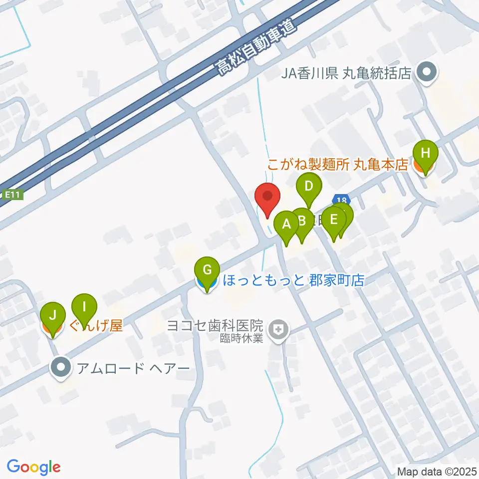 オオサカヤ 丸亀郡家店周辺のファミレス・ファーストフード一覧地図