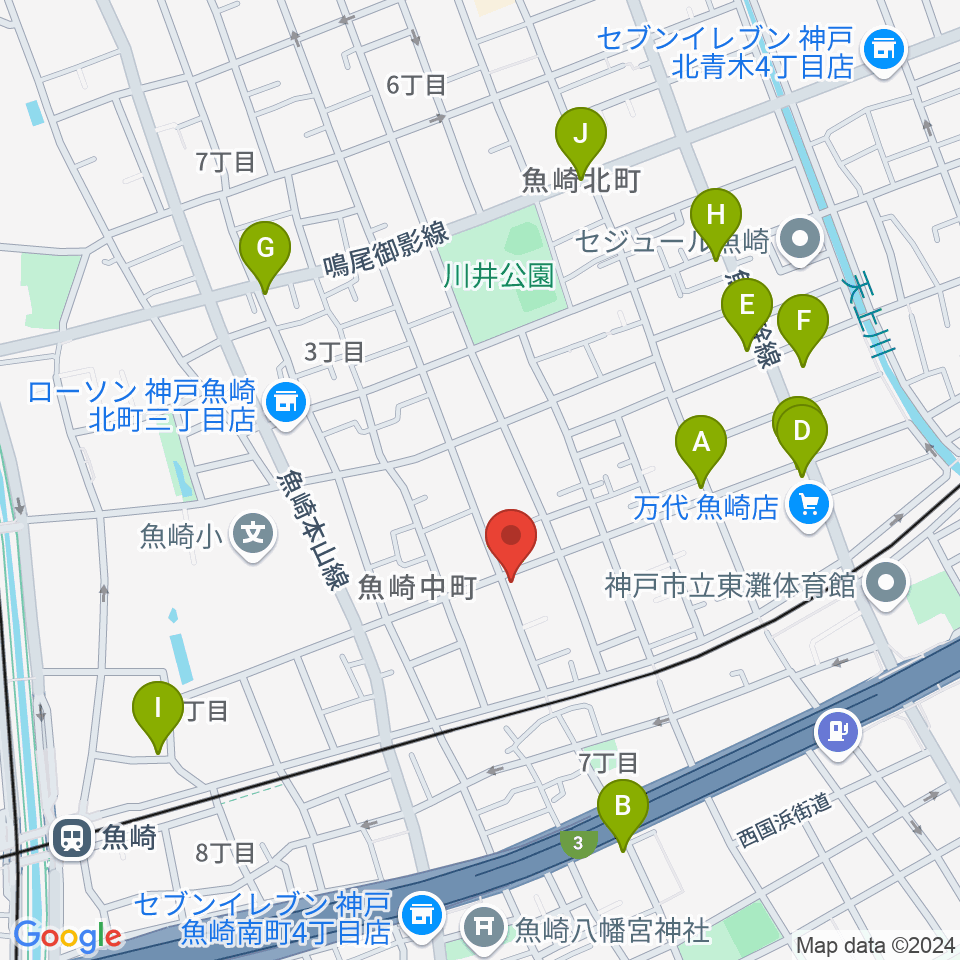 日本ピアノサービス周辺のファミレス・ファーストフード一覧地図