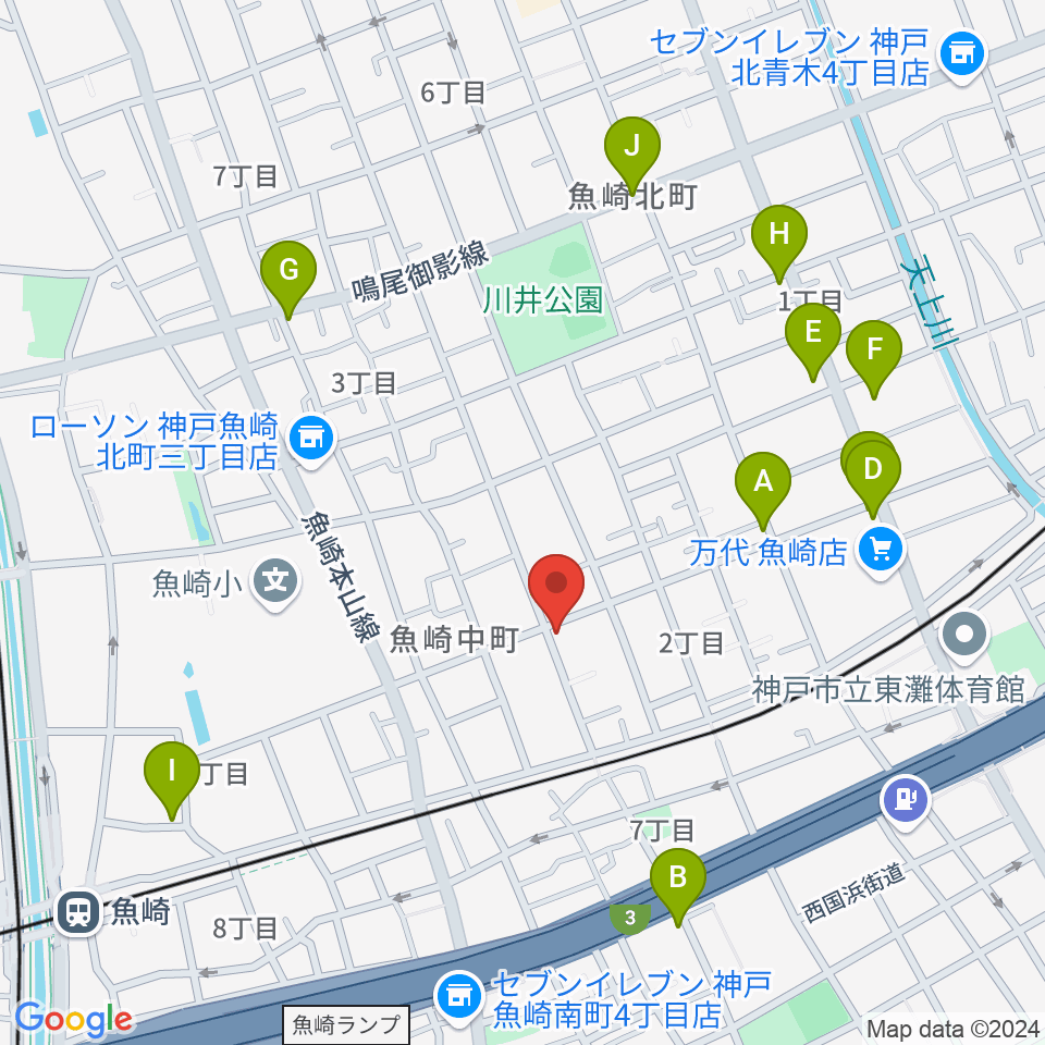 日本ピアノサービス周辺のファミレス・ファーストフード一覧地図