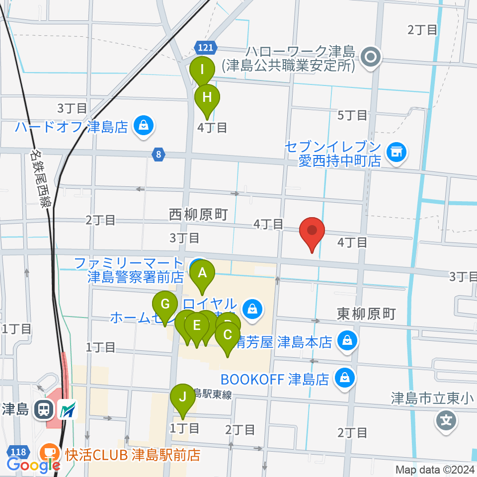 ダイイチ楽器周辺のファミレス・ファーストフード一覧地図