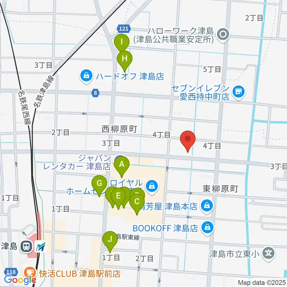 ダイイチ楽器周辺のファミレス・ファーストフード一覧地図
