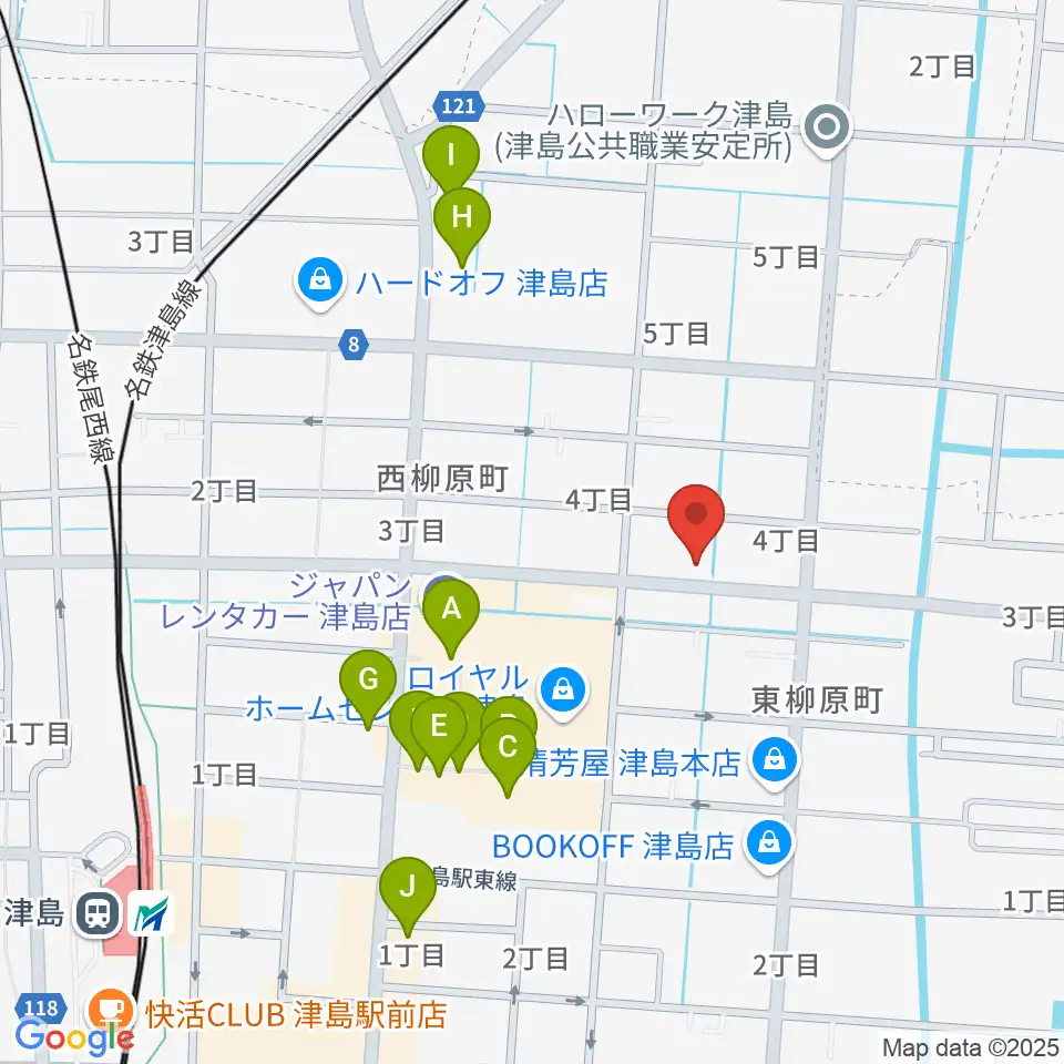 ダイイチ楽器周辺のファミレス・ファーストフード一覧地図
