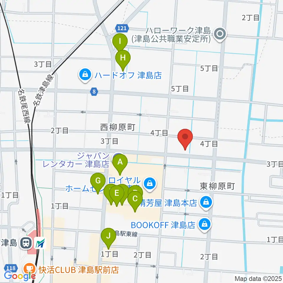 ダイイチ楽器周辺のファミレス・ファーストフード一覧地図