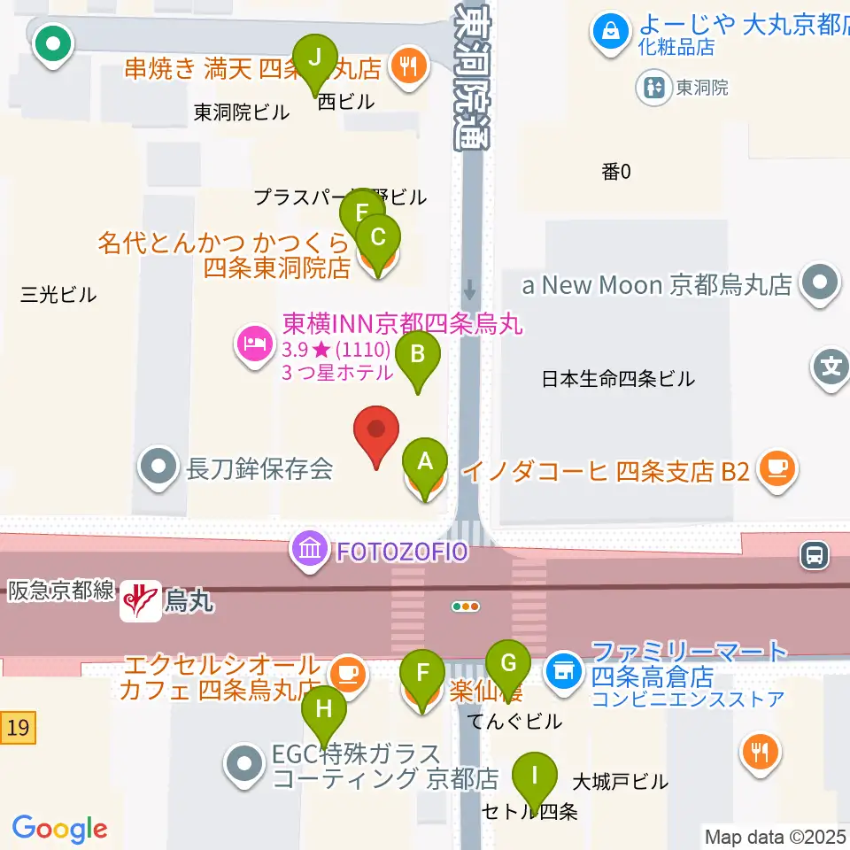JEUGIA Basic.周辺のファミレス・ファーストフード一覧地図