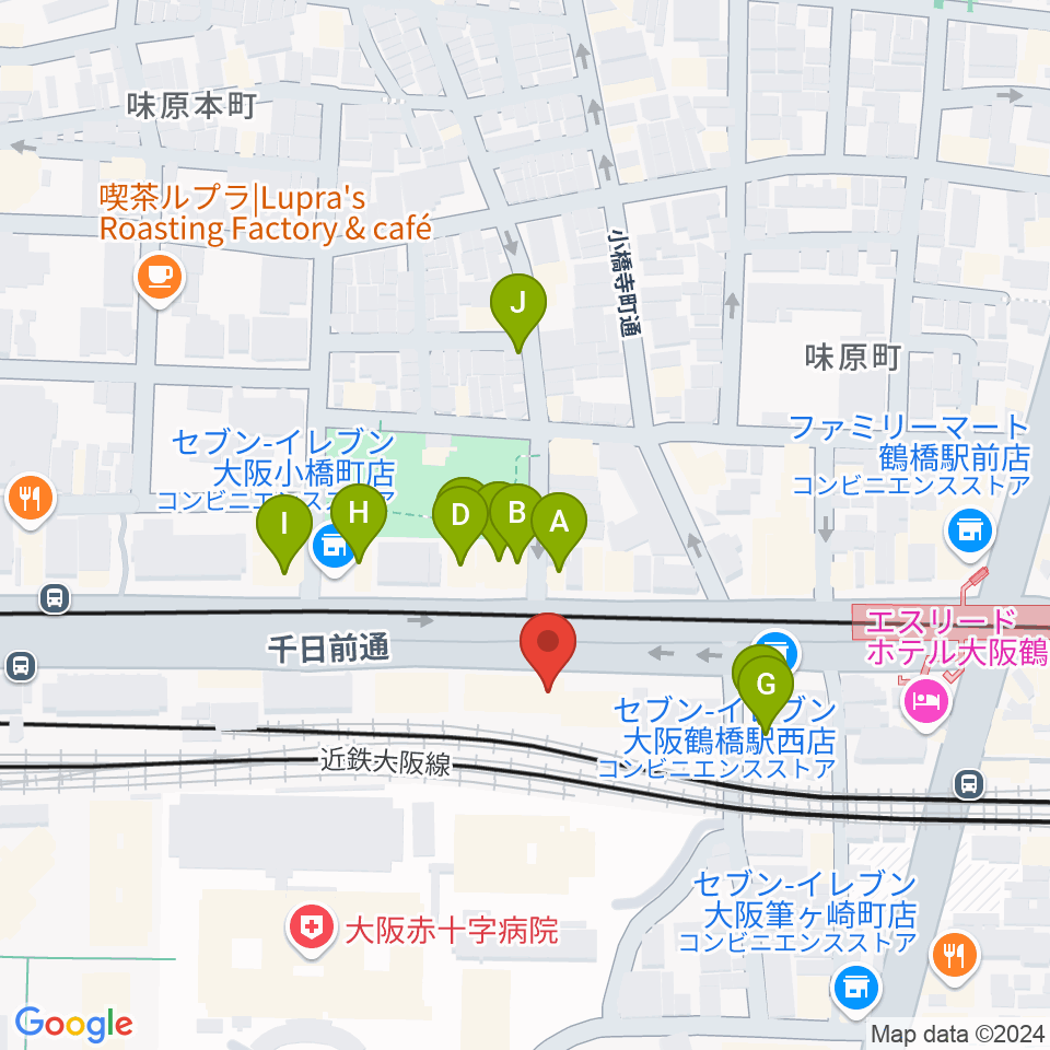 福田楽譜周辺のファミレス・ファーストフード一覧地図