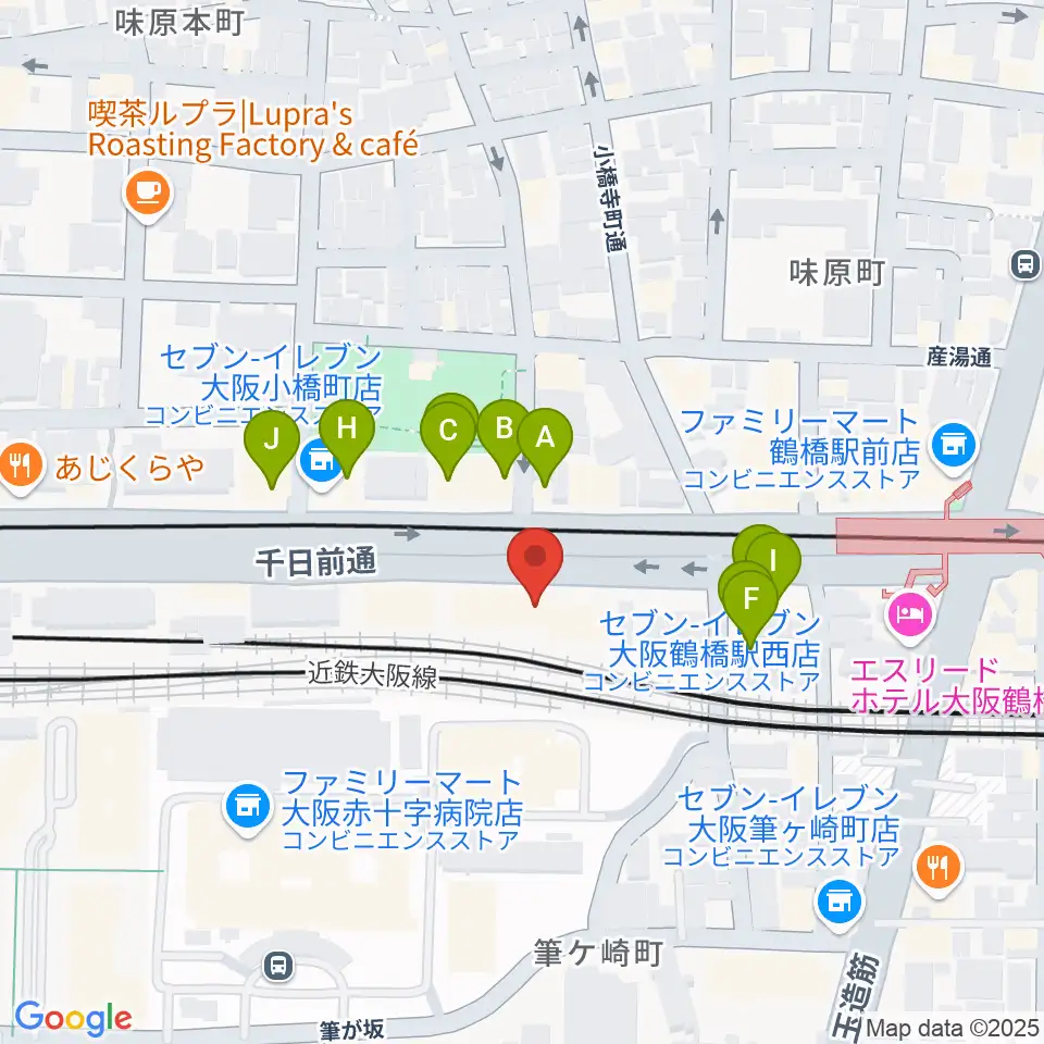 福田楽譜周辺のファミレス・ファーストフード一覧地図