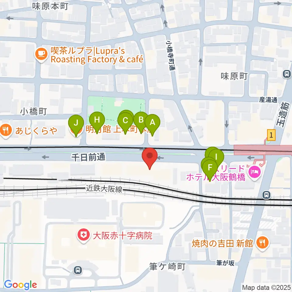 福田楽譜周辺のファミレス・ファーストフード一覧地図