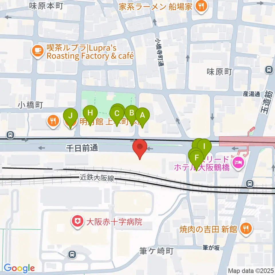 福田楽譜周辺のファミレス・ファーストフード一覧地図