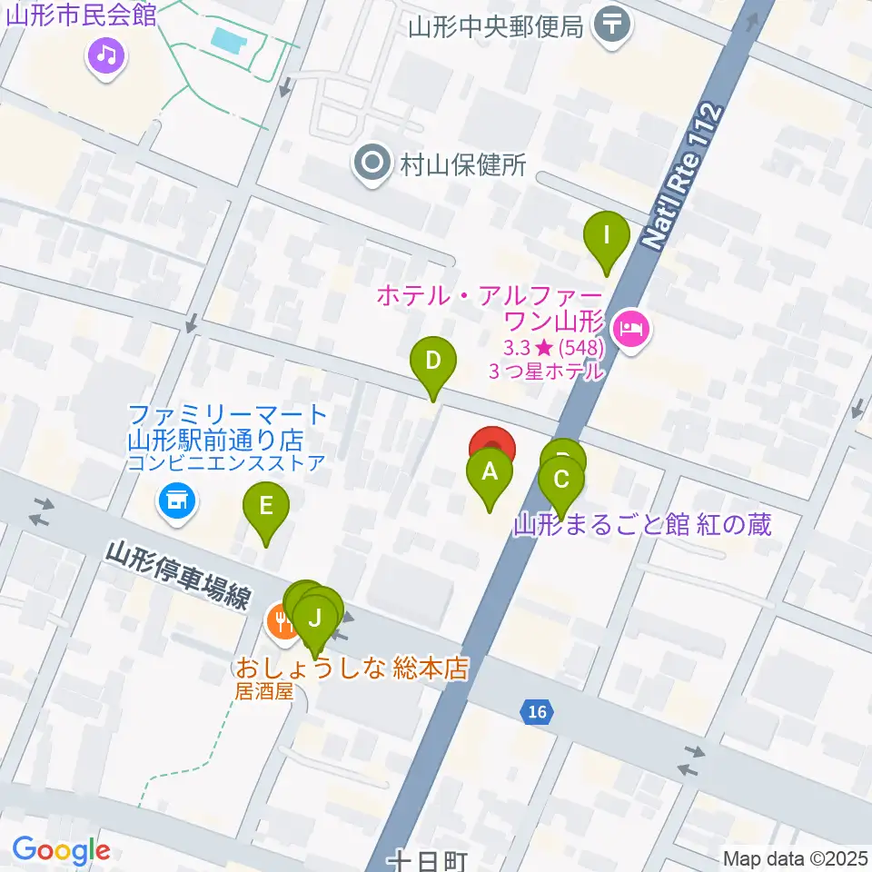 辻楽器店周辺のファミレス・ファーストフード一覧地図