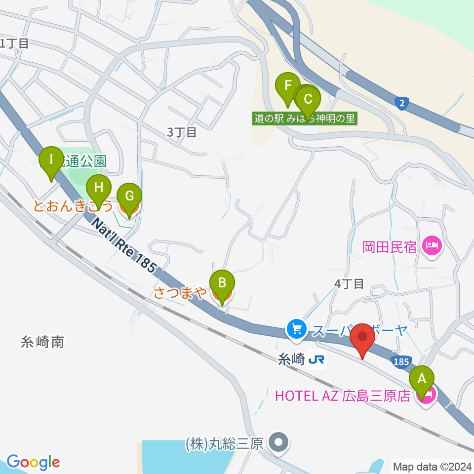 三原博志バイオリン工房周辺のファミレス・ファーストフード一覧地図