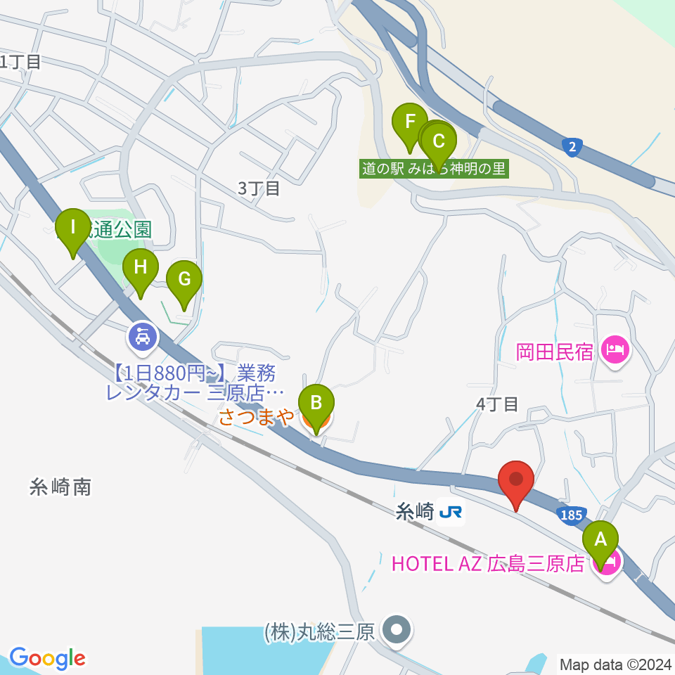 三原博志バイオリン工房周辺のファミレス・ファーストフード一覧地図