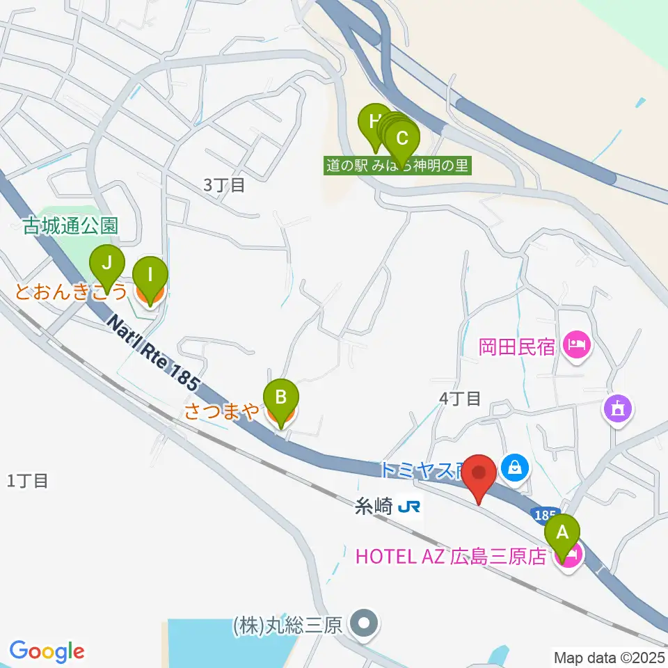 三原博志バイオリン工房周辺のファミレス・ファーストフード一覧地図