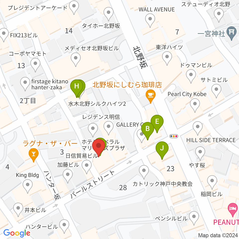 リードマン北野店周辺のファミレス・ファーストフード一覧地図