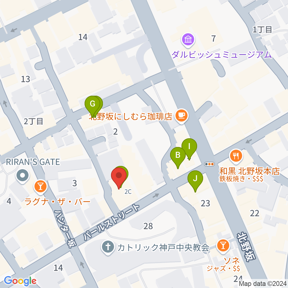 リードマン北野店周辺のファミレス・ファーストフード一覧地図