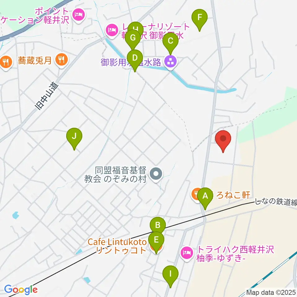 ジョーフォレストギターハウス周辺のファミレス・ファーストフード一覧地図
