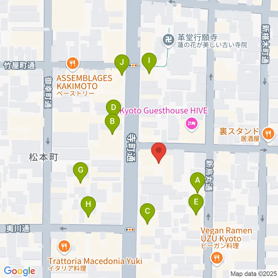 旭堂楽器店周辺のファミレス・ファーストフード一覧地図