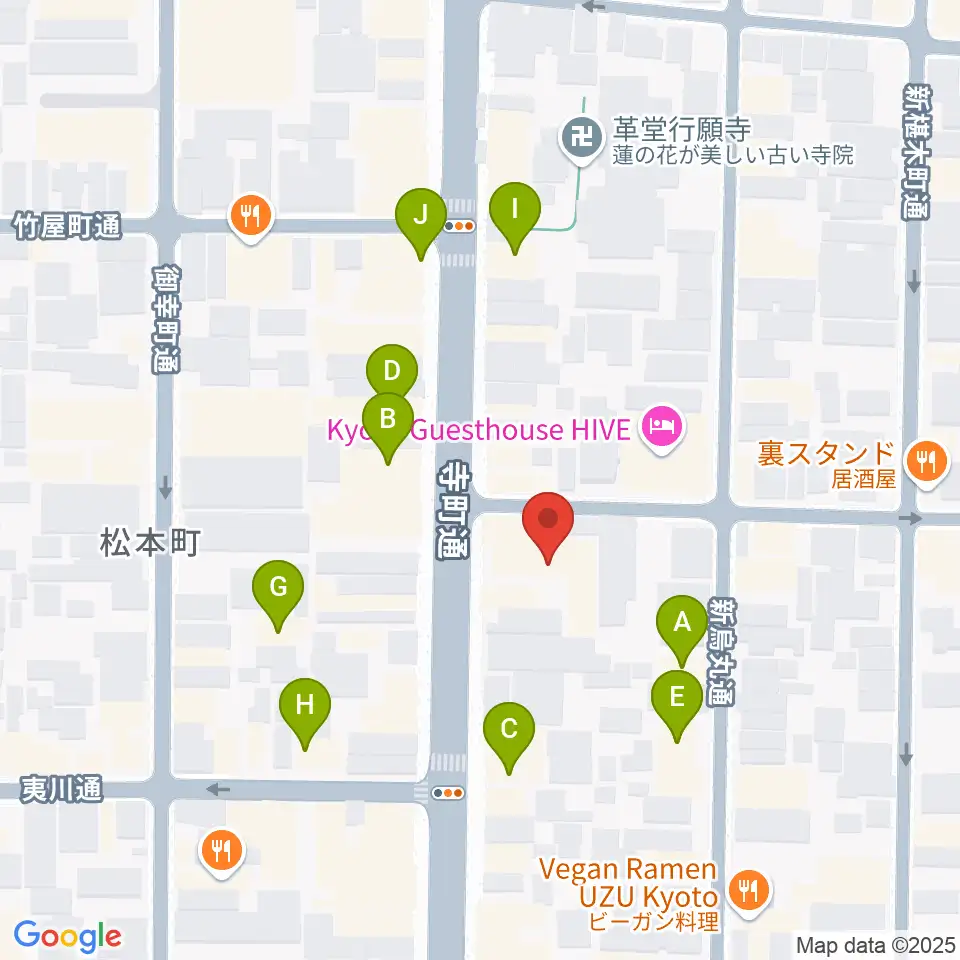 旭堂楽器店周辺のファミレス・ファーストフード一覧地図