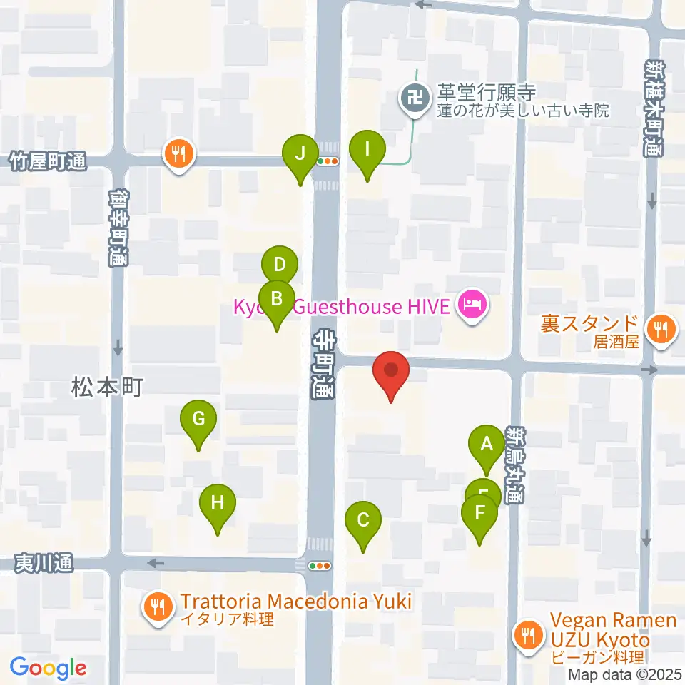 旭堂楽器店周辺のファミレス・ファーストフード一覧地図