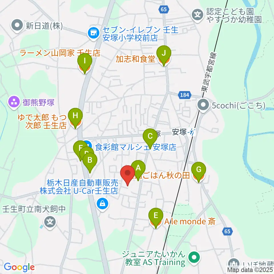 L.O.Aギターリペア周辺のファミレス・ファーストフード一覧地図