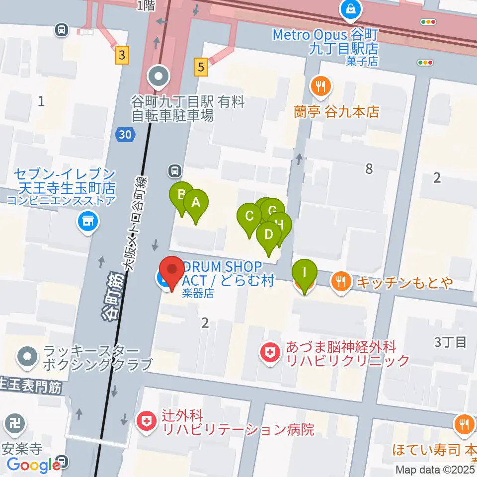 ドラムショップACT どらむ村周辺のファミレス・ファーストフード一覧地図