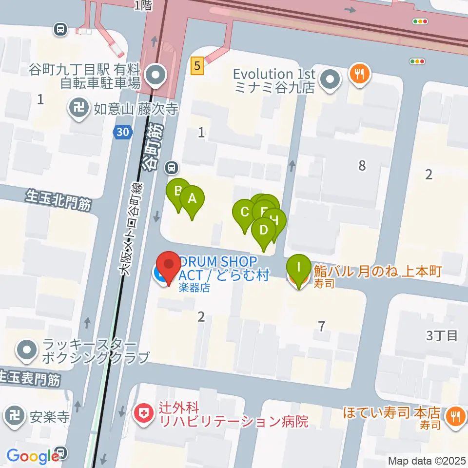 ドラムショップACT どらむ村周辺のファミレス・ファーストフード一覧地図