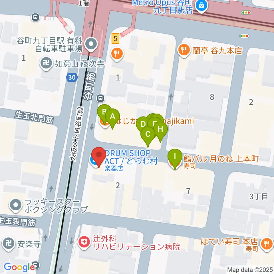 ドラムショップACT どらむ村周辺のファミレス・ファーストフード一覧地図