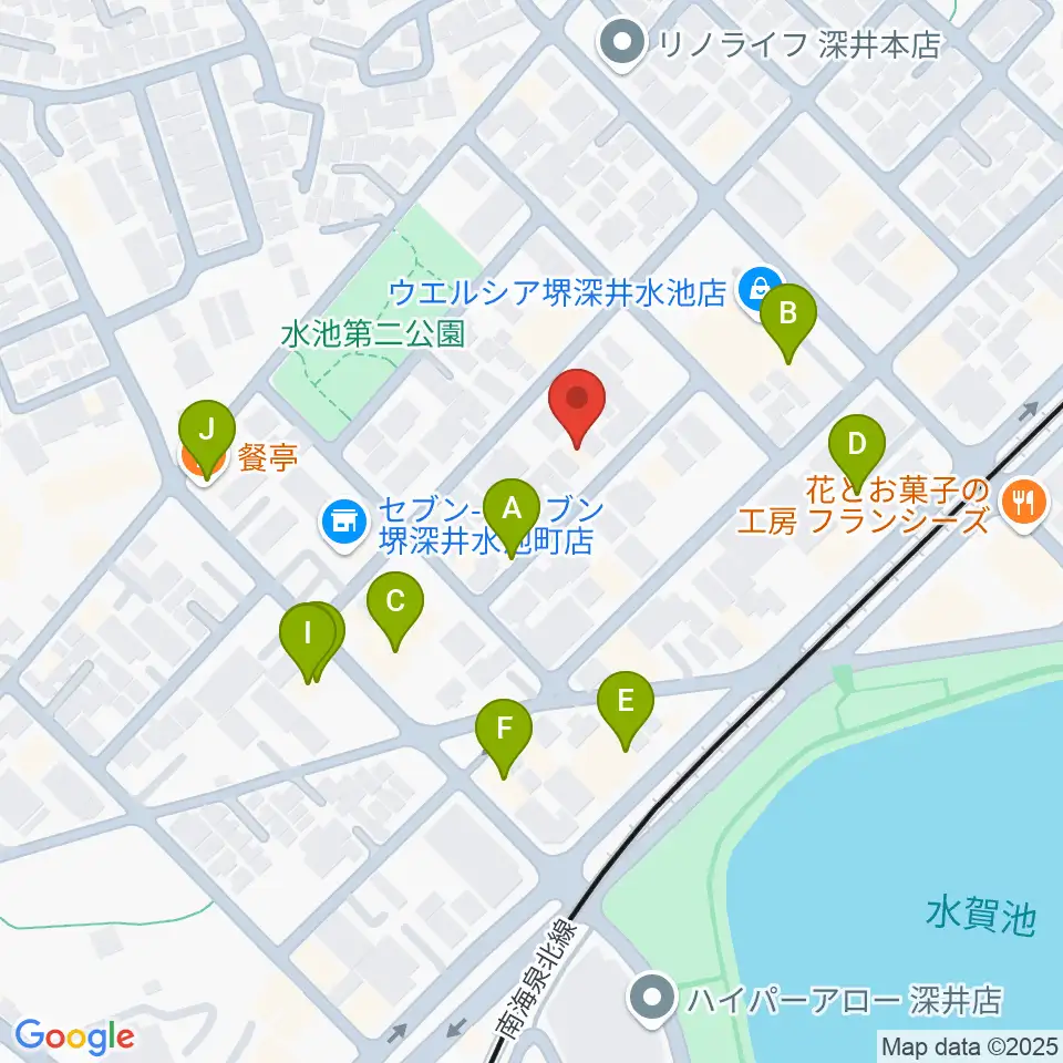 森楽器周辺のファミレス・ファーストフード一覧地図