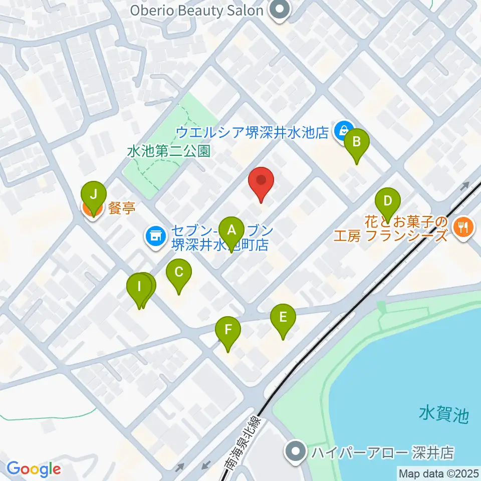 森楽器周辺のファミレス・ファーストフード一覧地図