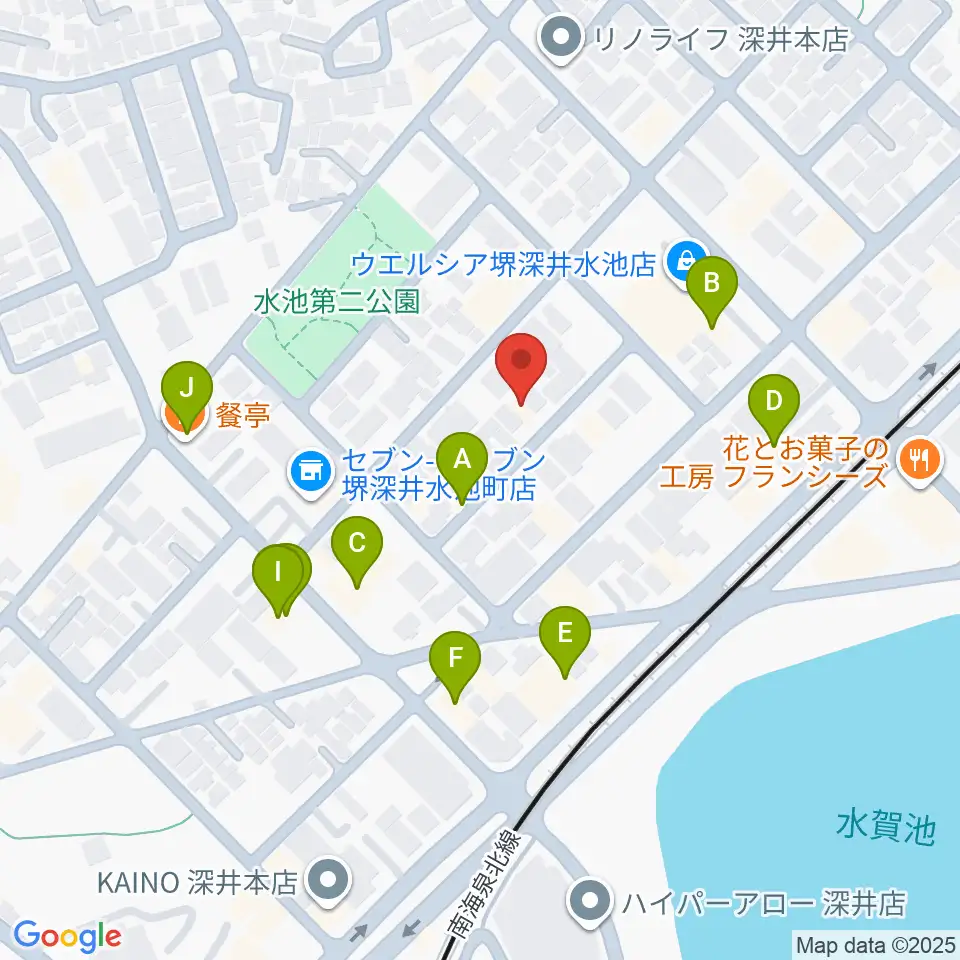 森楽器周辺のファミレス・ファーストフード一覧地図
