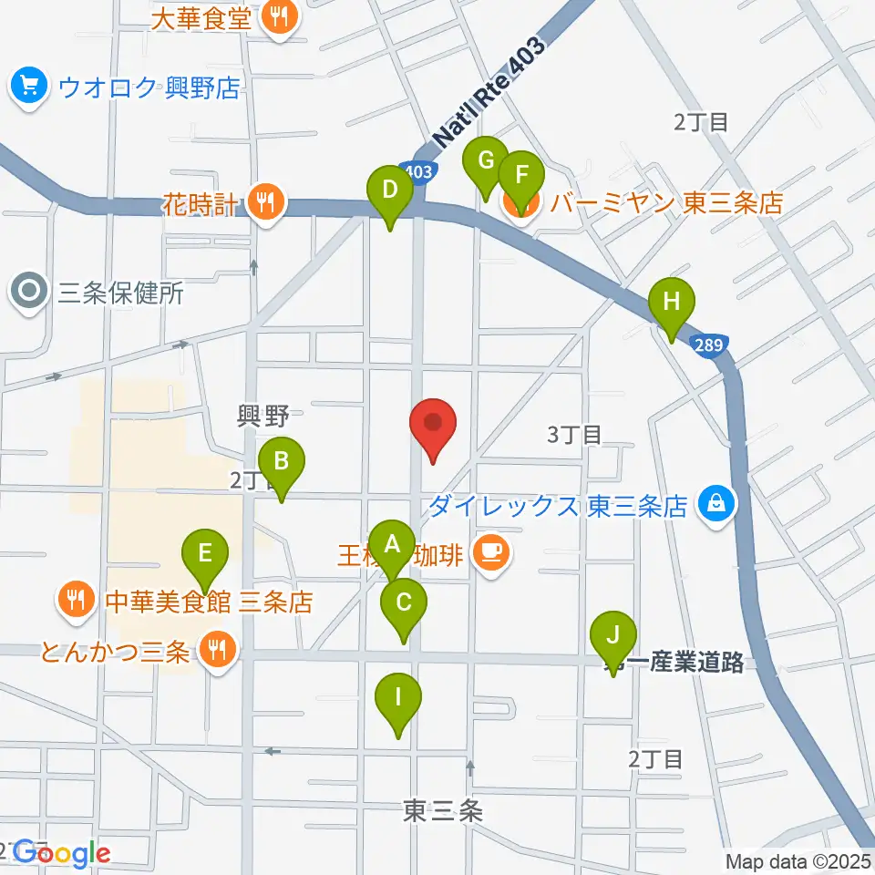 あぽろん三条店周辺のファミレス・ファーストフード一覧地図