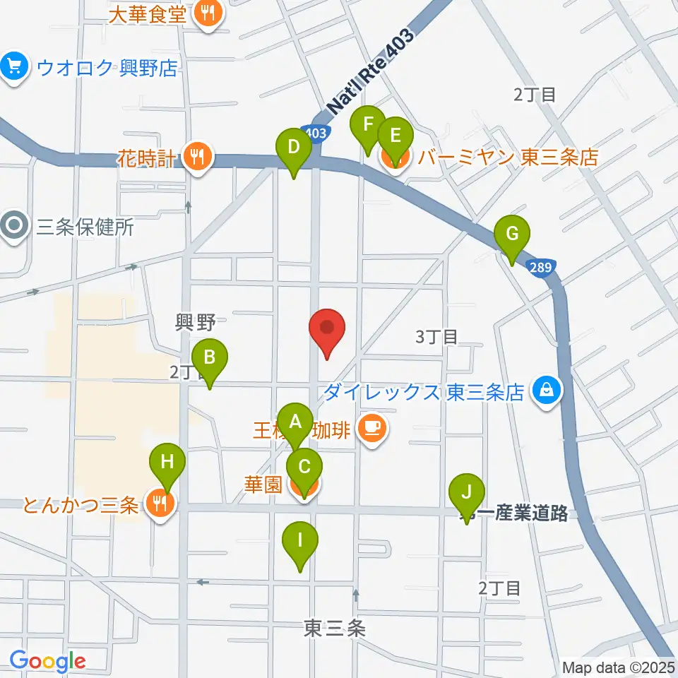 あぽろん三条店周辺のファミレス・ファーストフード一覧地図