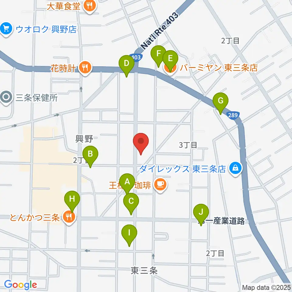 あぽろん三条店周辺のファミレス・ファーストフード一覧地図
