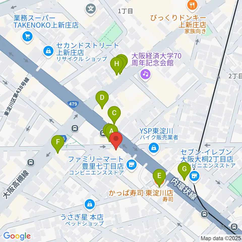 ウエイド・インスツルメンツ周辺のファミレス・ファーストフード一覧地図
